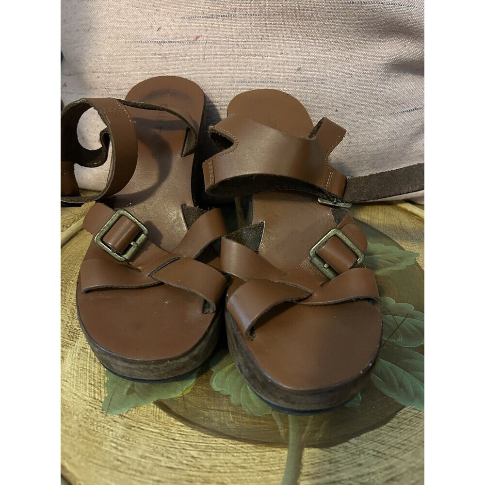 VTG Y2K Colin Stuart Victoria's Secret size 6.5 Leather Chunky Platform Sandal